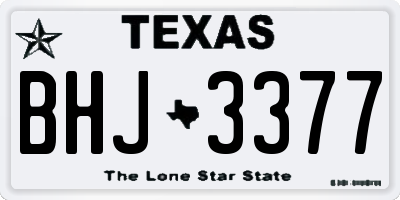 TX license plate BHJ3377