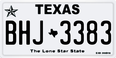 TX license plate BHJ3383