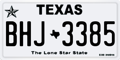 TX license plate BHJ3385