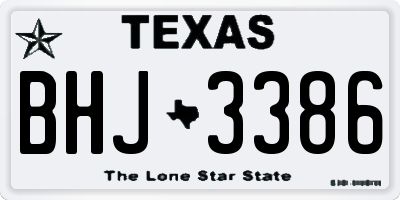 TX license plate BHJ3386