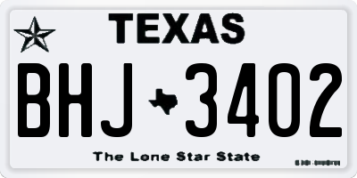 TX license plate BHJ3402