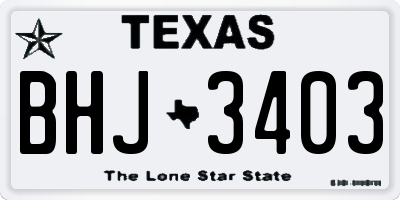 TX license plate BHJ3403