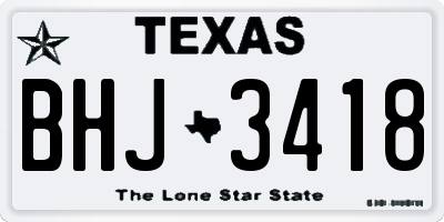 TX license plate BHJ3418