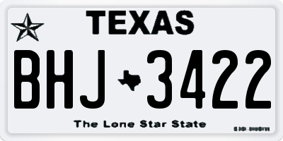 TX license plate BHJ3422