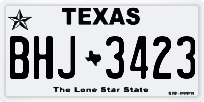 TX license plate BHJ3423