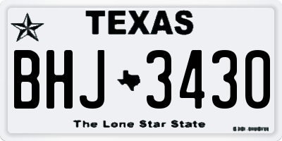 TX license plate BHJ3430