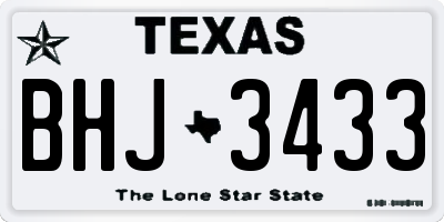 TX license plate BHJ3433
