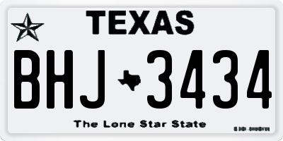 TX license plate BHJ3434