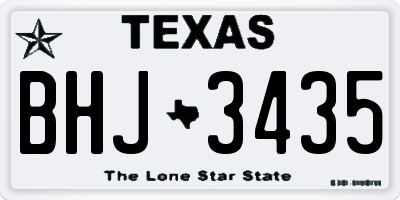 TX license plate BHJ3435