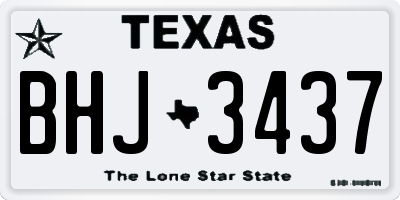 TX license plate BHJ3437