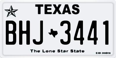 TX license plate BHJ3441