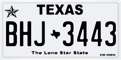 TX license plate BHJ3443