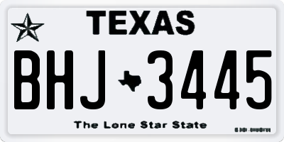 TX license plate BHJ3445