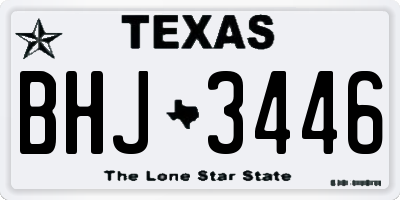 TX license plate BHJ3446