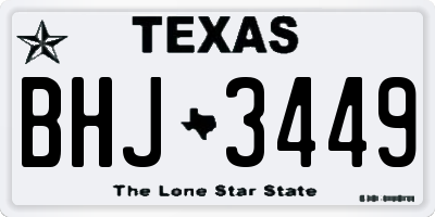TX license plate BHJ3449