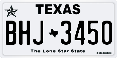 TX license plate BHJ3450