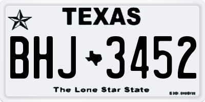 TX license plate BHJ3452