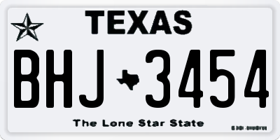TX license plate BHJ3454