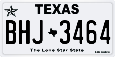 TX license plate BHJ3464