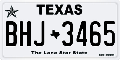TX license plate BHJ3465