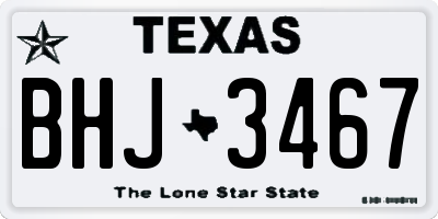 TX license plate BHJ3467