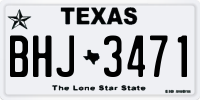 TX license plate BHJ3471