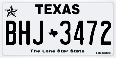 TX license plate BHJ3472