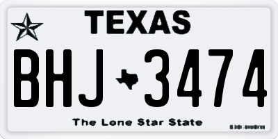 TX license plate BHJ3474