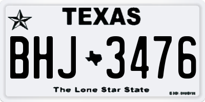TX license plate BHJ3476