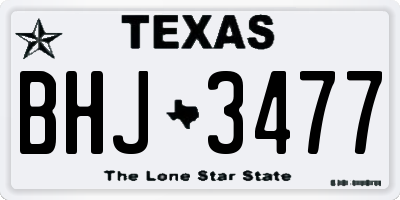 TX license plate BHJ3477