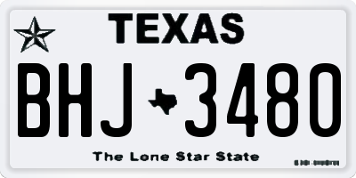 TX license plate BHJ3480