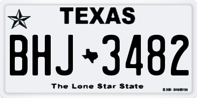 TX license plate BHJ3482