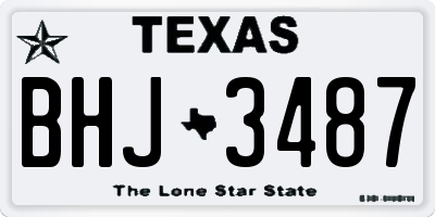 TX license plate BHJ3487