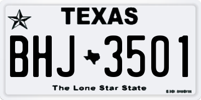 TX license plate BHJ3501