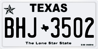 TX license plate BHJ3502