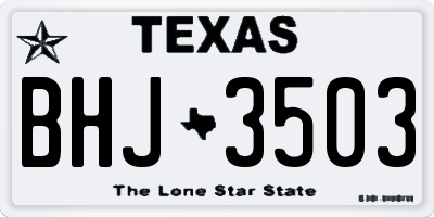 TX license plate BHJ3503