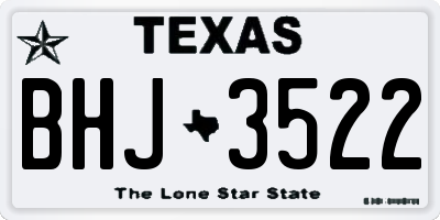TX license plate BHJ3522