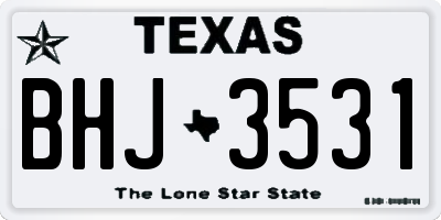 TX license plate BHJ3531