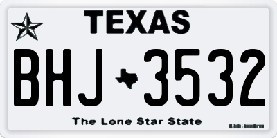 TX license plate BHJ3532