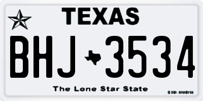 TX license plate BHJ3534