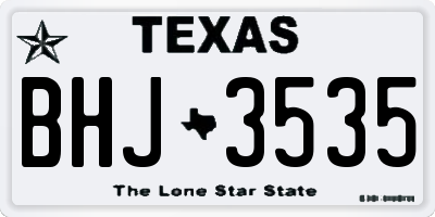 TX license plate BHJ3535