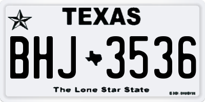 TX license plate BHJ3536