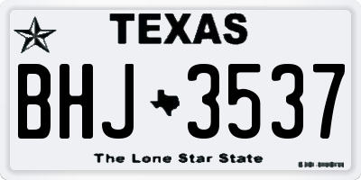 TX license plate BHJ3537