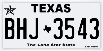 TX license plate BHJ3543