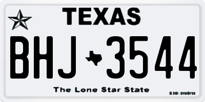 TX license plate BHJ3544