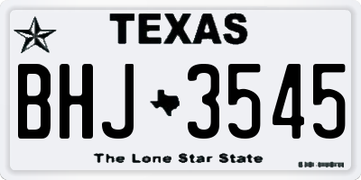 TX license plate BHJ3545