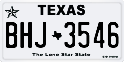 TX license plate BHJ3546