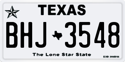 TX license plate BHJ3548