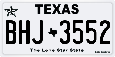 TX license plate BHJ3552