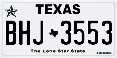 TX license plate BHJ3553